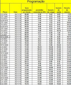 Programacao da Frota